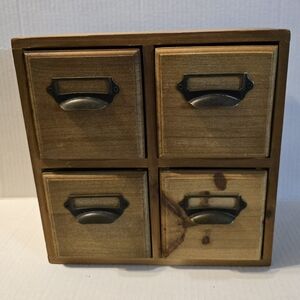 Small Wood Storage Box Tag Holders Homegoods SG 4 Drawers Standard General Store